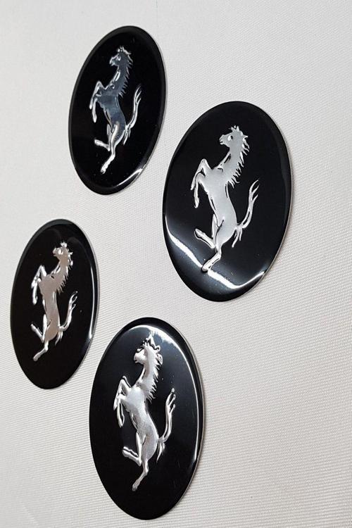 Jant Göbeği Arma Ferrari Alüminyum 60Mm 4'Lü Set Siyah