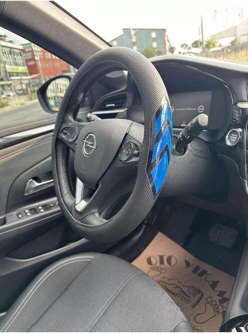 Geçmeli Direksiyon Kılıfı Fosforlu Çavuş Mavi