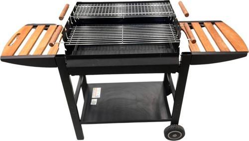 Çift Izgaralı Tekerlekli Açık Mangal Barbekü Ayarlanabilir Izgaralar