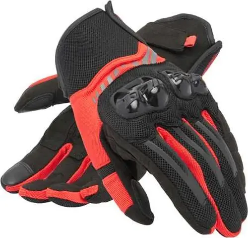 DAINESE ELD/MIG 3 AIR TEX GLOVES BLACK/RED-LAVA YAZLIK ELDİVEN