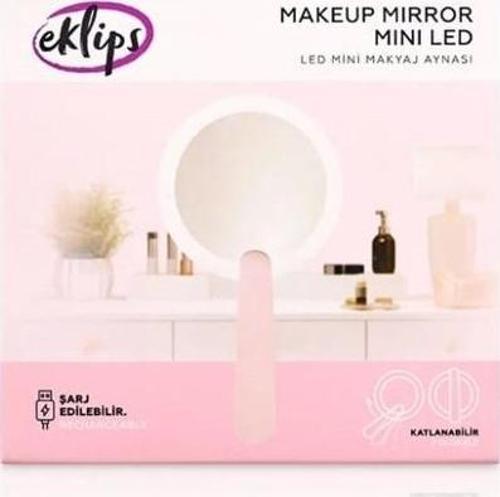 Mini Makyaj Aynası Led Pembe