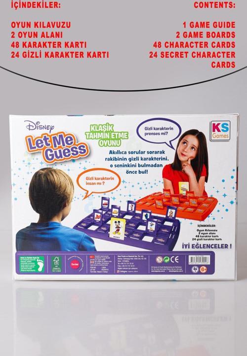 İLE 24 ADET DISNEY KARAKTERİ LET ME / TAHMİN ET İNGİLİZCE OYUN KARTLARI