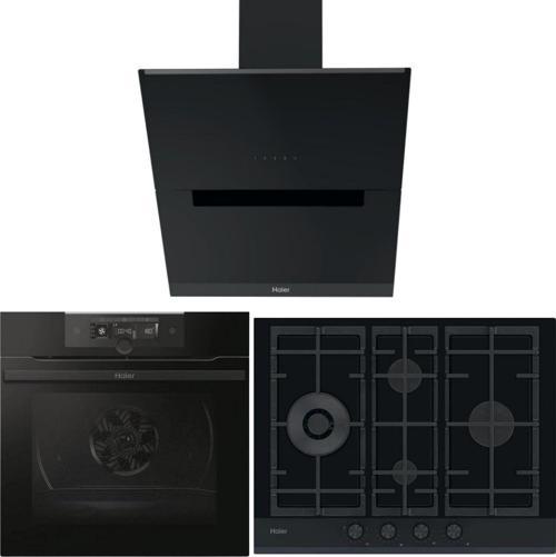 Ankastre Siyah Ankastre Set (HAVG5D4HB Ocak -HWO60SM2F3BH Fırın -HADG6DCS56B Davlumbaz)