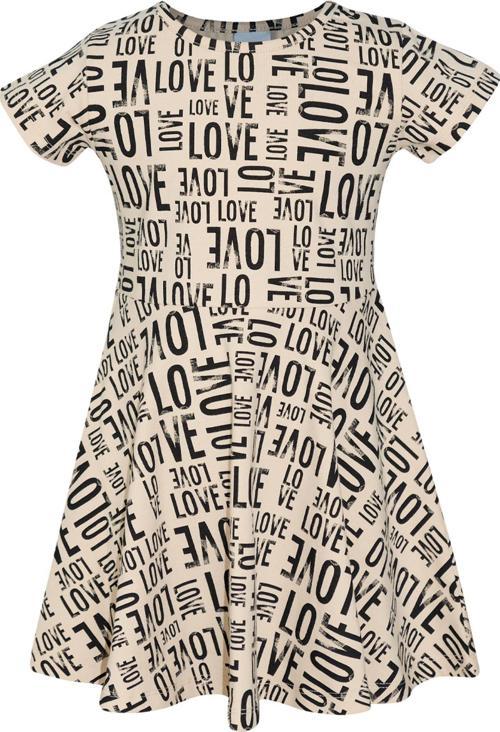 Lovely Letters Kız Çocuk Desenli Kısa Kollu Elbise