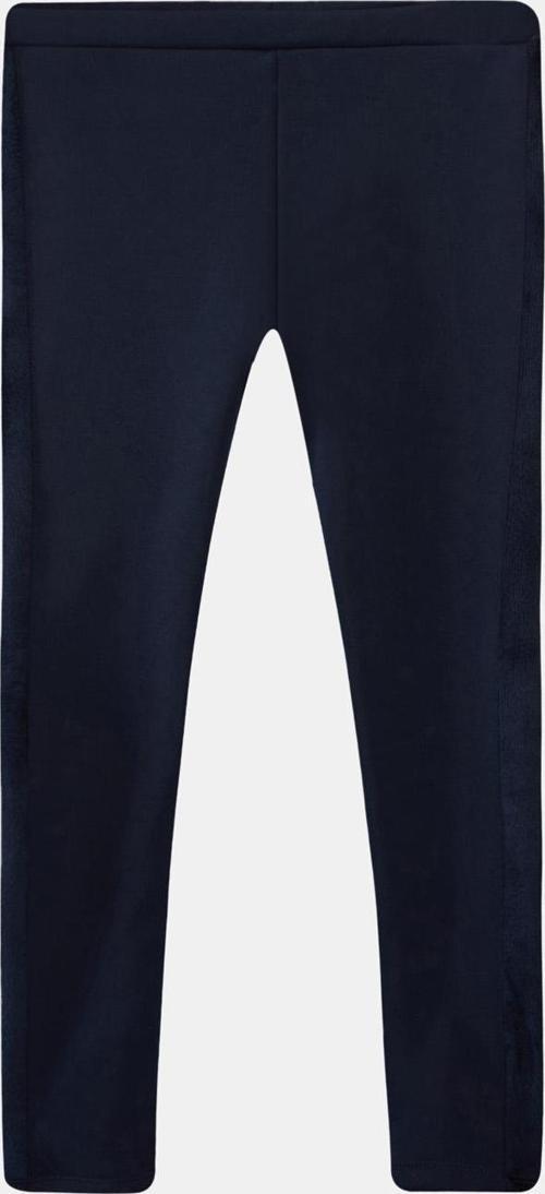 Koyu Lacivert Kız Çocuk İçi Peluş Yan Panel Tüylü Extra Kalın Kışlık Tayt