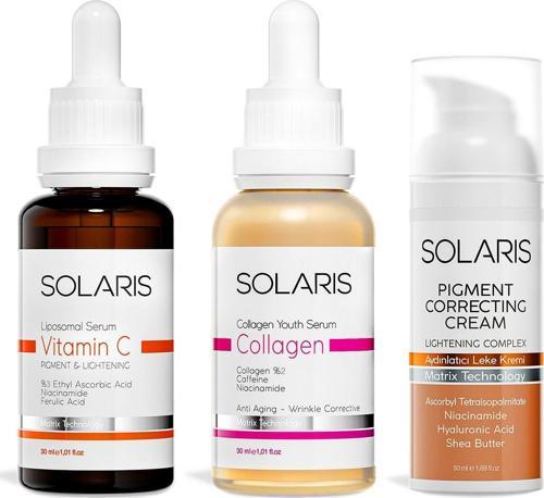 C Vitamin Cilt Serumu Ve Yaşlanma Karşıtı Kolajen Cilt Serumu Ve Aydınlatıcı Leke Kremi