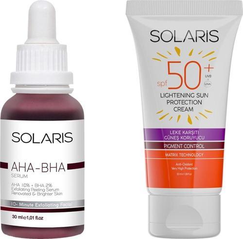 Cilt Tonu Eşitleyici Canlandırıcı Aha %10 + Bha %2 Serum (30 ml) Ve Leke karşıtı Güneş Kremi SPF 50+