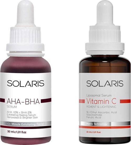 Cilt Tonu Eşitleyici Canlandırıcı Aha %10 + Bha %2 Serum 30 ml Ve Leke Karşıtı C Vitamini Serum