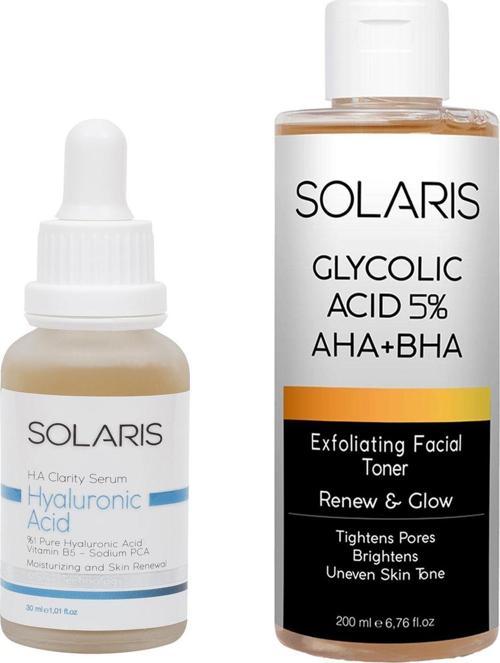 Hyaluronik Asit - B5 Nemlendirici Serum 30 ml Ve Gözenek Sıkılaştırıcı Aha Bha Glikolik Asit Tonik