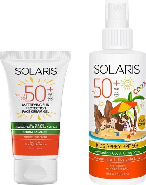 Yağlı Cilt Tipleri İçin Jel Güneş Kremi (Mat) SPF 50+ (50 ml) ve Çocuk Güneş Kremi Sprey SPF 50+