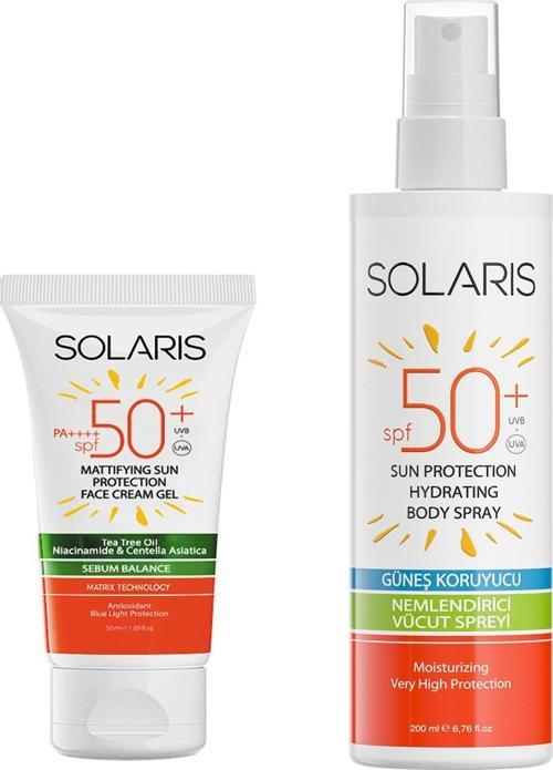 Yağlı Cilt Tipleri İçin Jel Güneş Kremi (Mat) SPF 50+ (50 ml) ve Güneş Koruyucu Krem Sprey SPF 50+