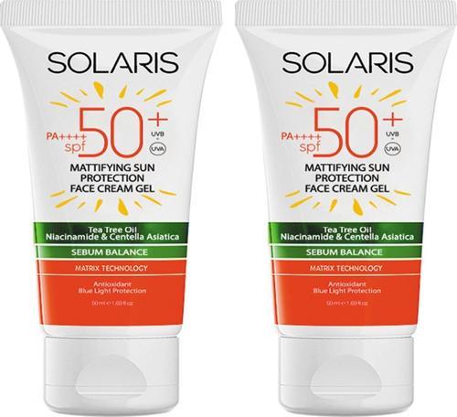 Yağlı Cilt Tipleri İçin Mat Bitişli Yaşlanma Karşıtı Jel Güneş Kremi SPF 50+ (50 ml) x 2 Adet