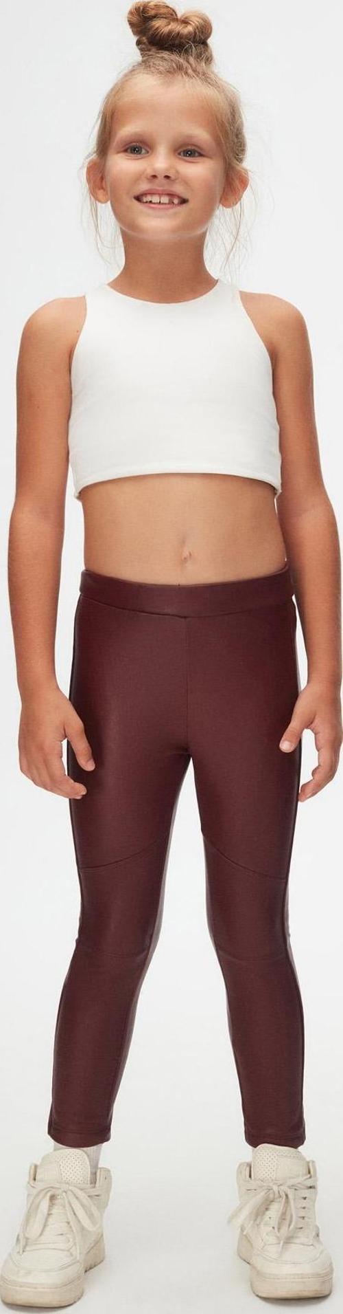 Bordo Kız Çocuk Kışlık Deri Pantolon