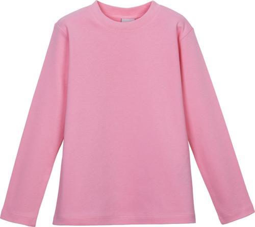 Pembe Basic Unisex Çocuk Kışlık Sıfır Yaka Uzun Kollu Tişört