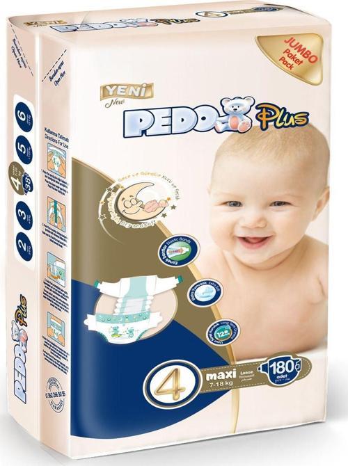 4 Numara Maxi Bebek Bezi Jumbo Paket 180 Adet