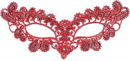 Kırmızı Dantel Masquerade Maskesi 6 No