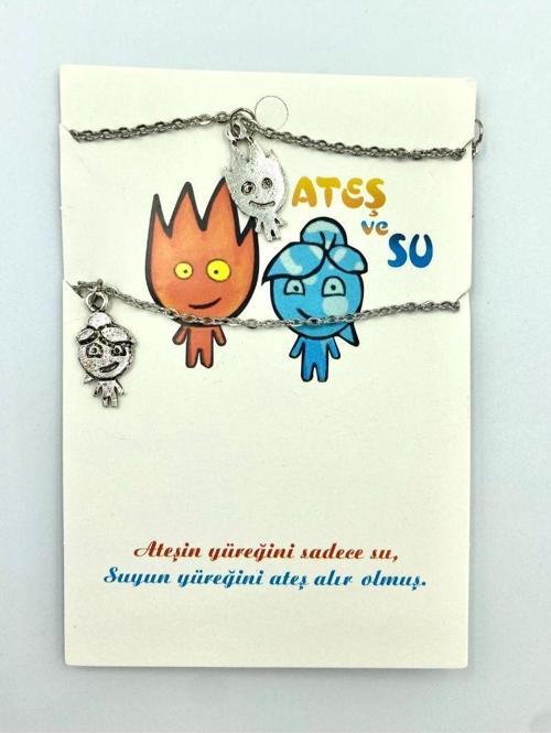 Ateş Ve Su Best Friends Kolyesi Çift Kolye