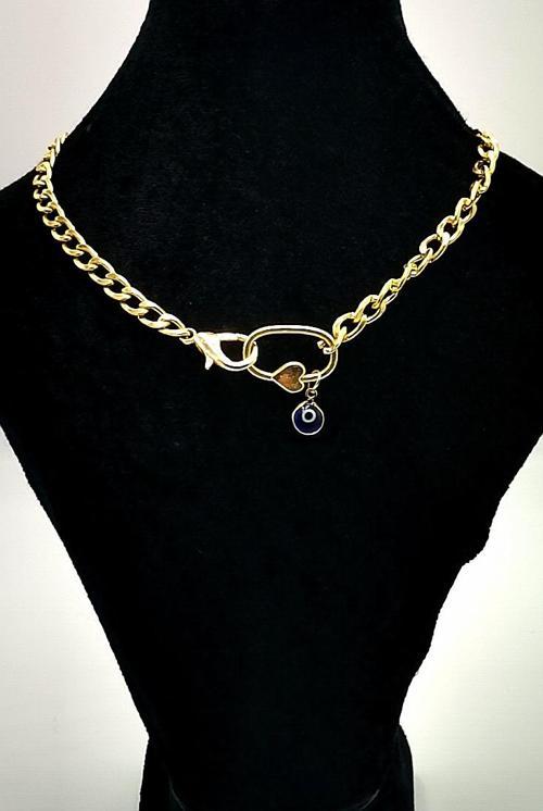 Gold Renk Zincir Figürlü Kararmaz Özel Tasarım Kolye