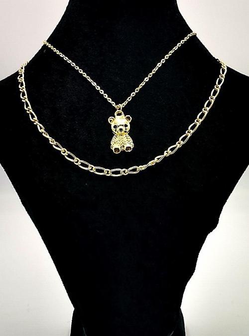 Gold Renk Zincir Figürlü Kararmaz Özel Tasarım Kolye