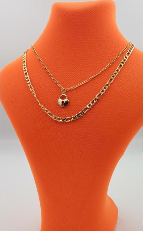 Gold Renk Zincir Figürlü Kararmaz Özel Tasarım Kolye