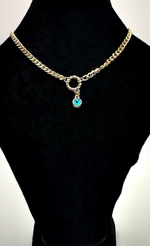 Gold Renk Zincir Figürlü Kararmaz Özel Tasarım Kolye