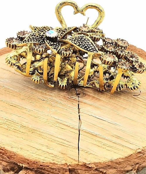 Döküm Metal Renkli Taşlı Lüks Toka