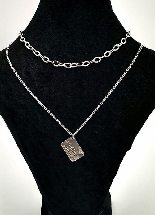 Gümüş Renk Zincirli Figürlü Karamaz Lüks Kolye