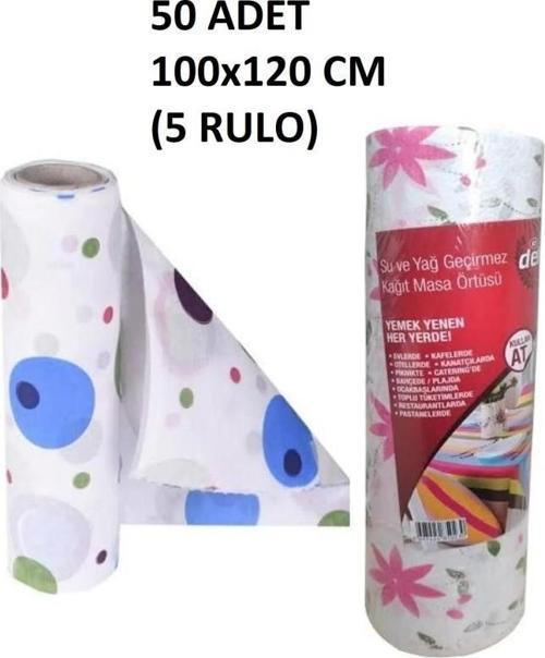 100x120cm Kullan At Masa Örtüsü 12 Metre 50 Adet(5 Rulo) Ekonomik Set