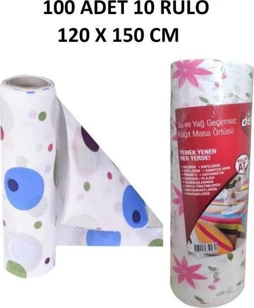 120x150cm Kullan At Masa Örtüsü 15 Metre 100 Adet(10 Rulo) Ekonomik Set