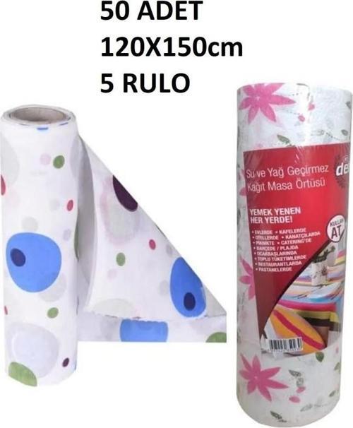 120x150cm Kullan At Masa Örtüsü 15 Metre 50 Adet(5 Rulo) Ekonomik Set