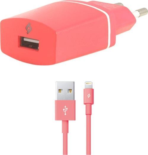 2SCC2001P Compact Serisi Apple iPhone Lightning Kablolu 1A Seyahat Şarj Cihazı Pembe