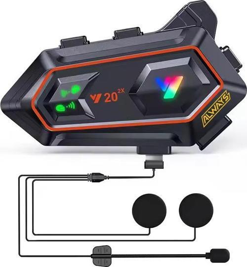 Y20 2X 1000m Telsiz Mesafeli Özellikli 2 Kişi Bağlantılı Bluetooth Kask Kulaklık Ekranlı Fenerli Mü