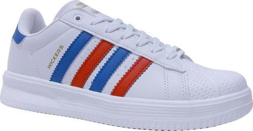 Beyaz Mavi Kırmızı Sneaker Spor Ayakkabı