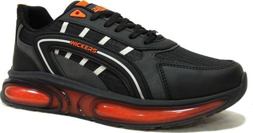 Siyah Turuncu Bağcıklı Sneaker Spor Ayakkabı