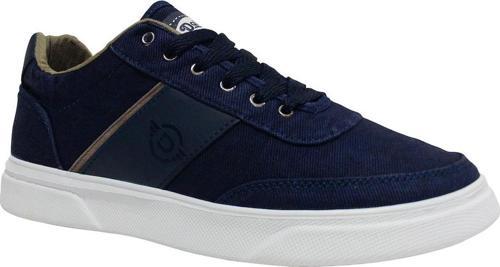 Lacivert Beyaz Bağcıklı Keten Sneaker Spor Ayakkabı