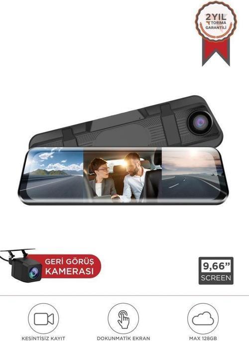 M9/9903 Araç içi 9.6inç Dokunmatik Dikiz Ayna Wifi Gece Görüşü Ön İç ve Arka Araç Kamerası