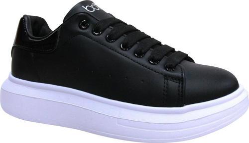 Siyah Beyaz Bağcıklı Sneaker Spor Ayakkabı