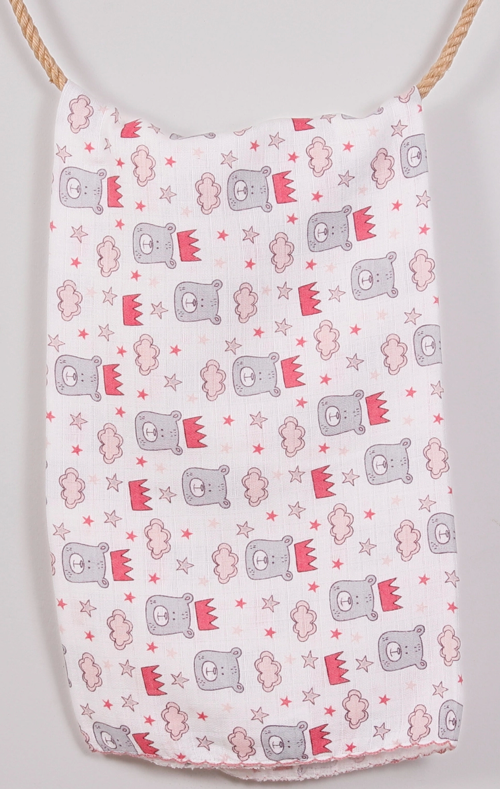 Kırmızı Bear 80*80 Müslin Bebek Battaniyesi