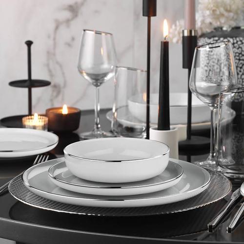 Moderna 48 Parça 12 Kişilik Yemek Takımı Platin File