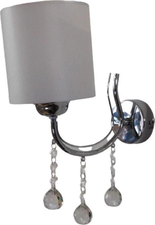 Beyaz Başlıklı Metal Krom Taşlı Aplik