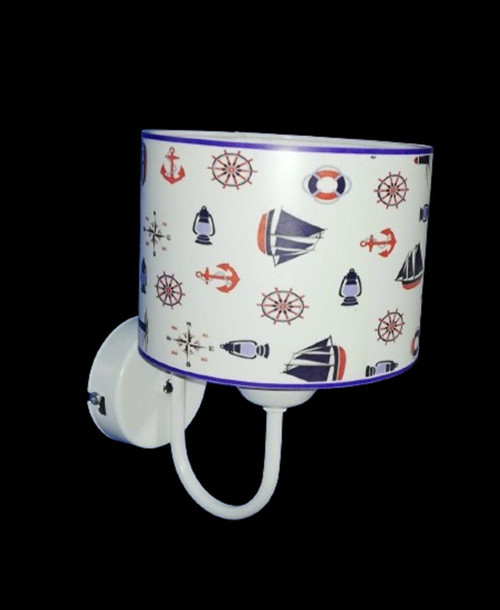 Beyaz Metal İskelet Duvar Aplik.Başlık Çap: 15 Cm