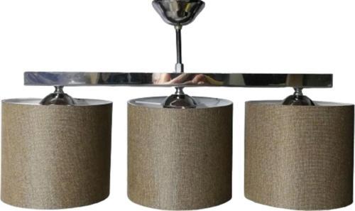 3 Lü Metal Krom İskelet Hasır Başlıklı Avize