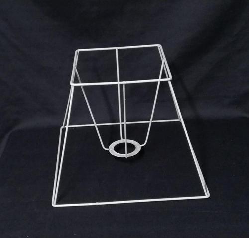 Konik Kare Abajur Teli Abajur İskeleti Beyaz Boyalı Tel 25 Cm