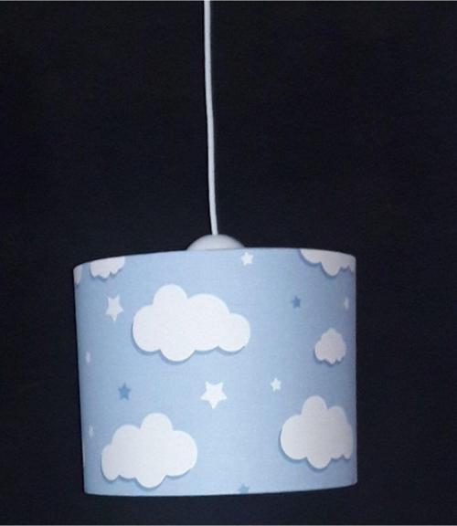 Mavi Bulut Desenli Bebek Çocuk Odası Avize