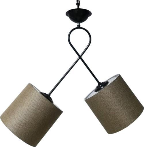 2 Li Siyah Metal Avize Oturma Odası Mutfak Salon Avizesi