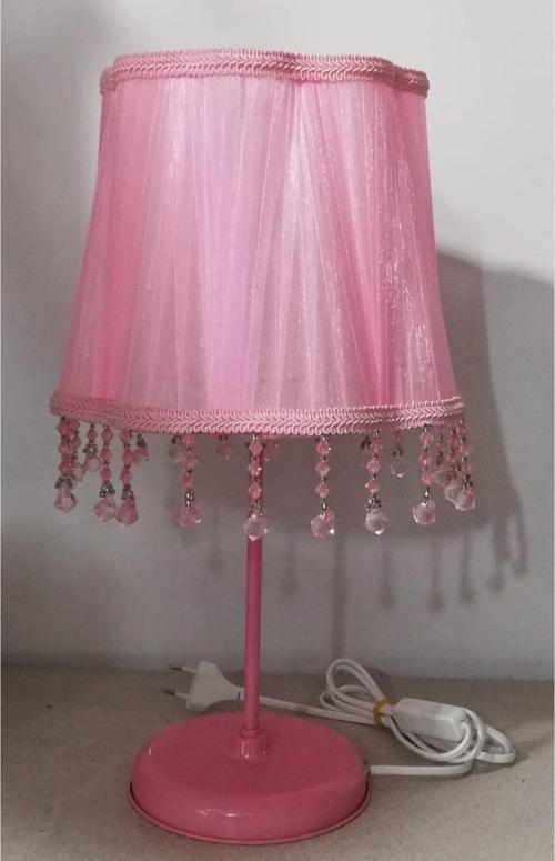 Pembe Boncuklu Kız Çocuk Odası Yatak Odası Abajuru
