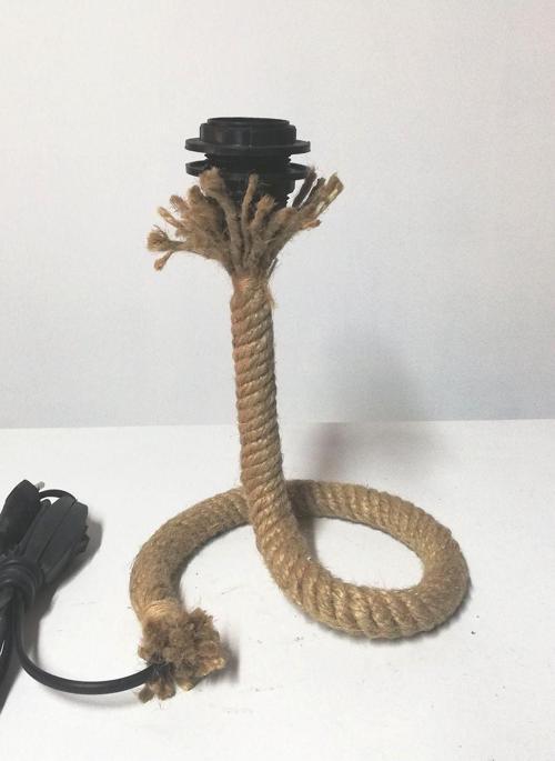 Ahşap Metal Halat  Abajur Ayağı