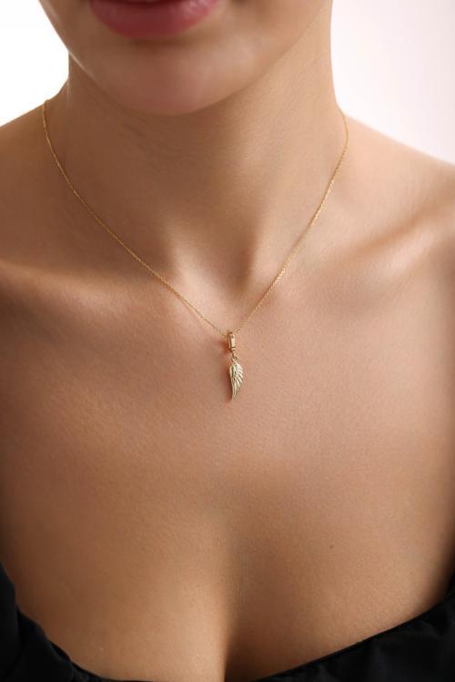 Kanat Oval Kilitli Charm Kolye