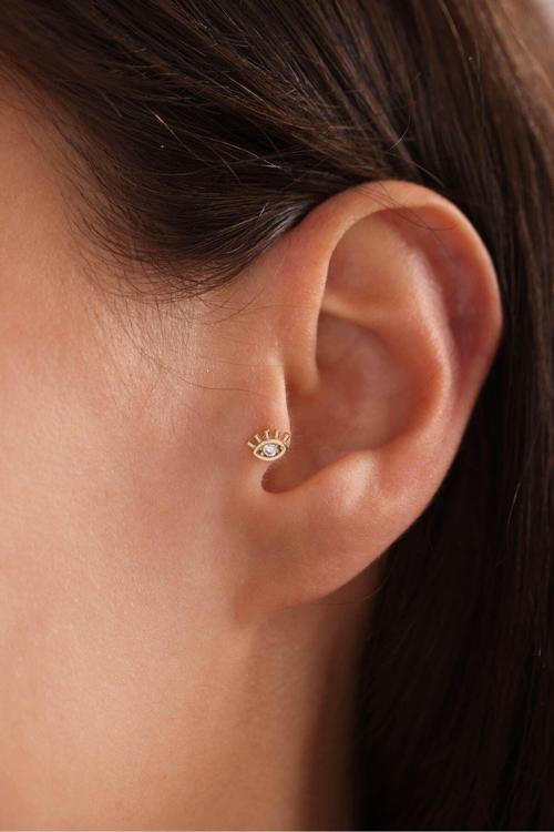 Taşlı Göz Tragus Küpe