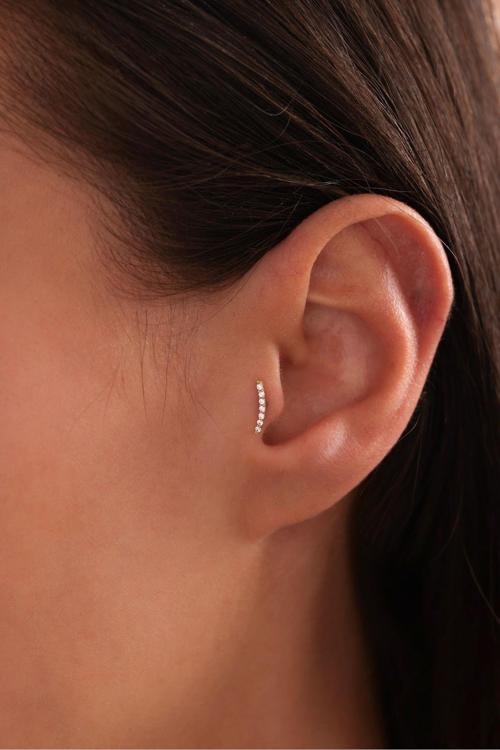 Taşlı Slim Line Tragus Küpe
